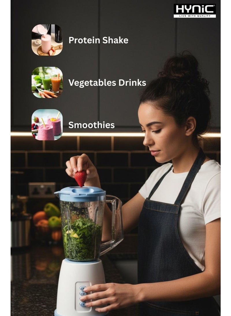 Hynic Ultimate High-Speed Blender 300W Powerful Copper Motor | 1.75L Unbreakable PC Jar | 2-Speed & Pulse Control | Stainless Steel Blades for Smoothies | Shakes & Nutri-Juicing - Image 4